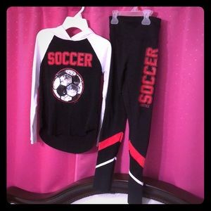 Justice soccer outfit w matching yoga pants.